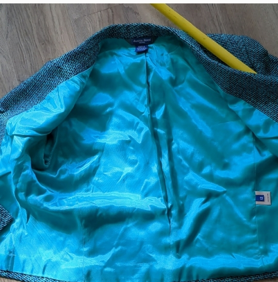 Austin Reed Silk Turquoise Tweed Blazer - Picture 6 of 8